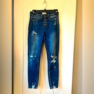 altar’d state button zipper ripped jeans like new